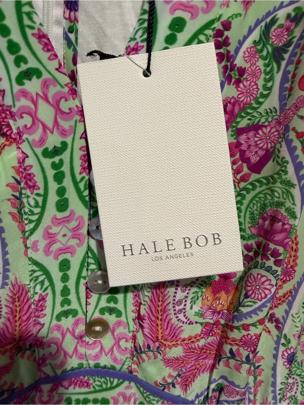 Hale Bob Pink and Green Paisley Maxi Dress - Picture 3 of 5